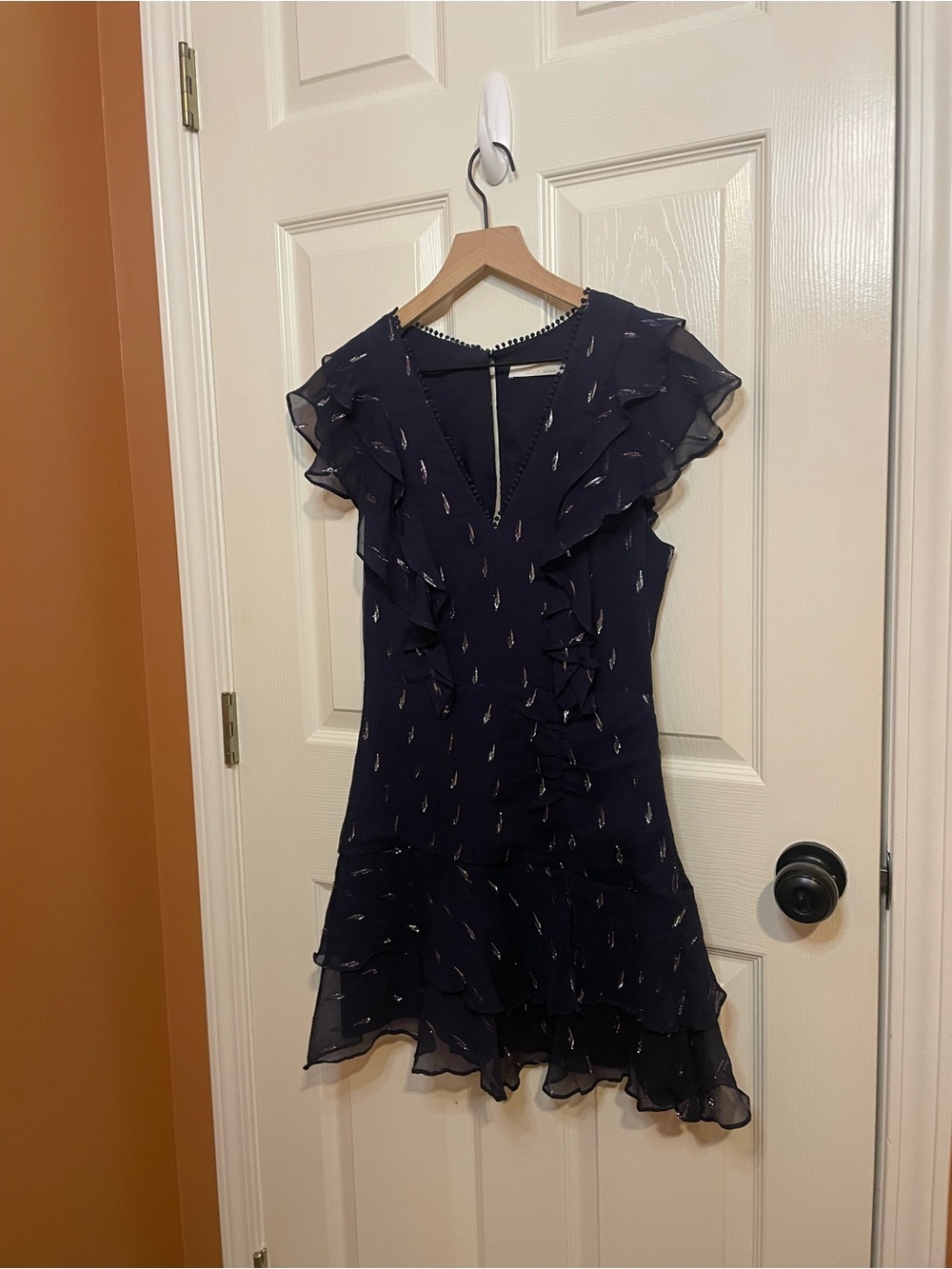 La Maison Talulah Midnight Silk Blend Dance Mini Dress Size Small - Picture 3 of 10